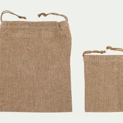 Lot de 2 sachets déco en polyester - naturel