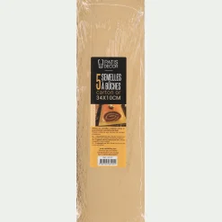 Lot de 5 semelles à bûches en carton 10x34cm - doré