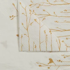 Lot de 20 serviettes en papier motif forêt 33x33cm - blanc