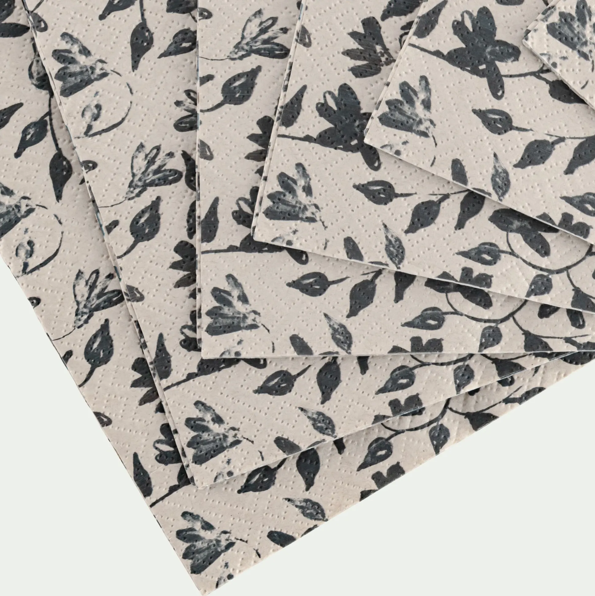 Lot de 20 serviettes en papier motif floral 33x33cm - beige alpilles