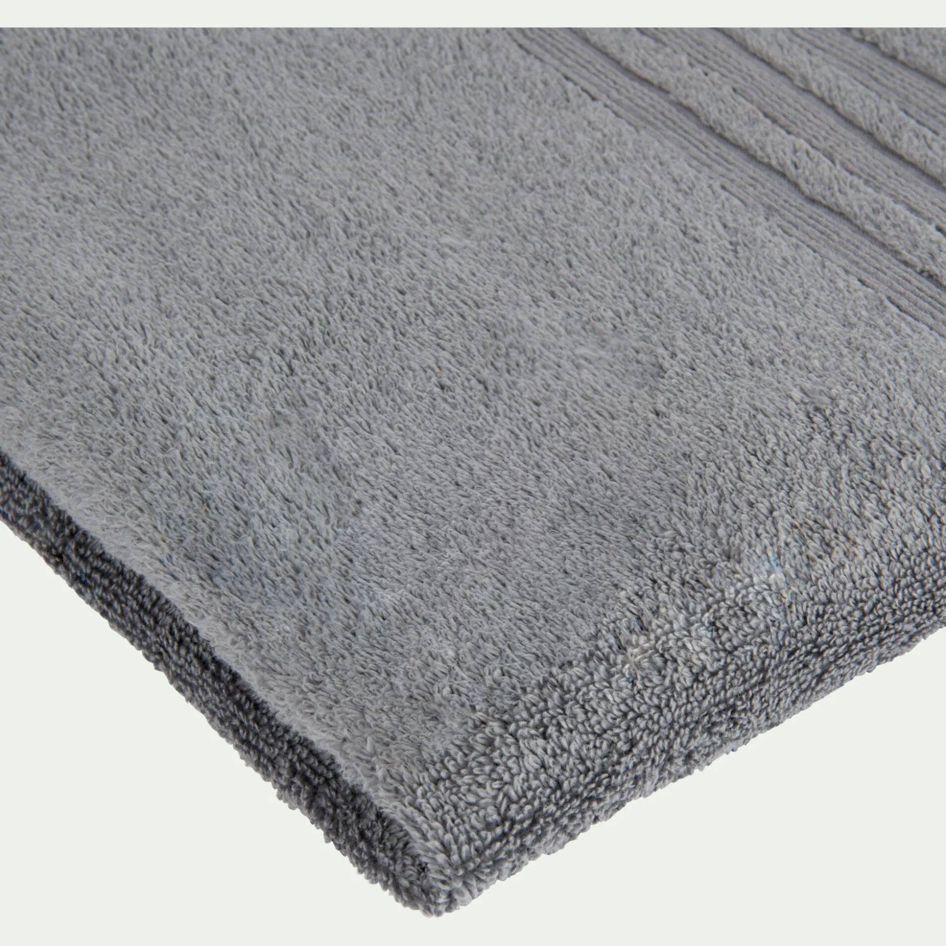Lot de 2 serviettes invité bouclette en coton - gris anthracite 30x50cm