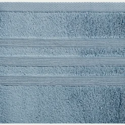 Lot de 2 serviettes invité bouclette en coton - bleu autan 30x50cm