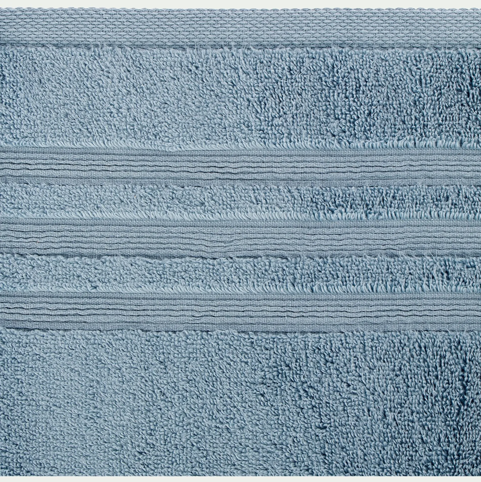 Lot de 2 serviettes invité bouclette en coton - bleu autan 30x50cm