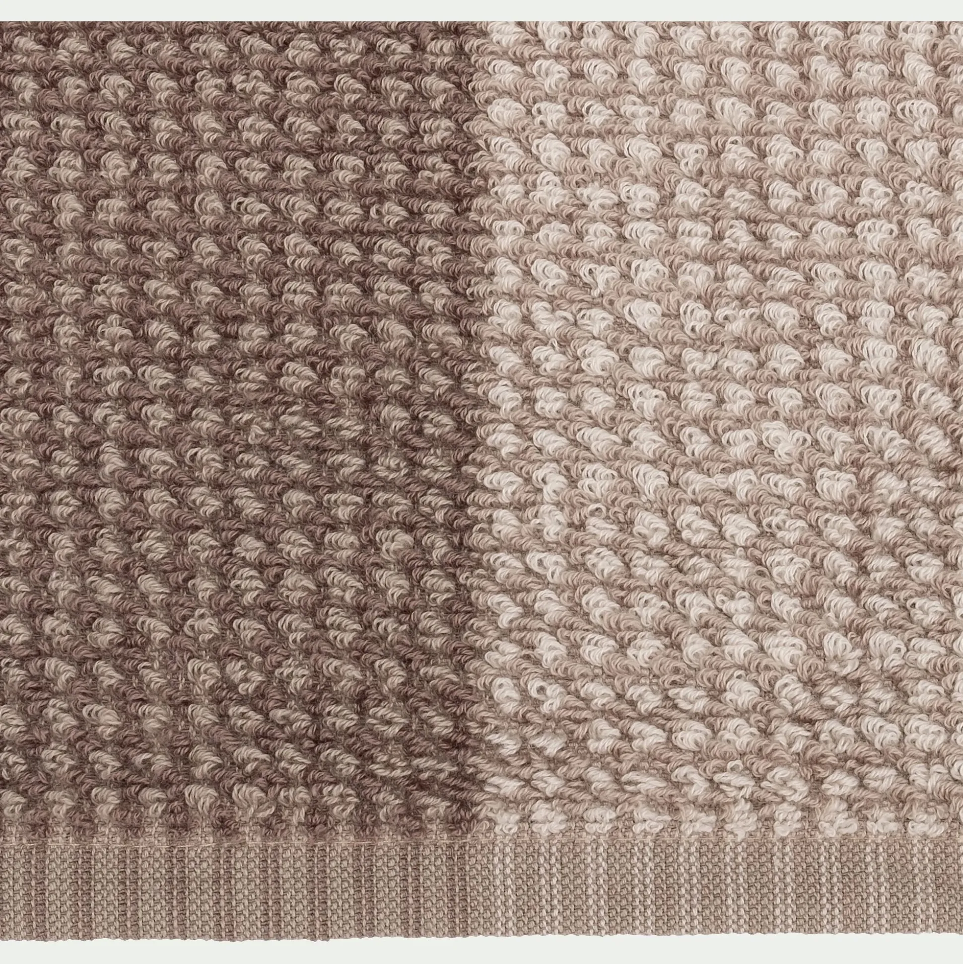 Lot de 2 serviettes invité bouclette jacquard en coton - beige alpilles 30x50cm