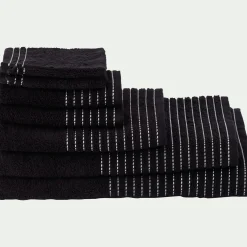 Lot de 2 serviettes invité en coton - noir 30x50cm
