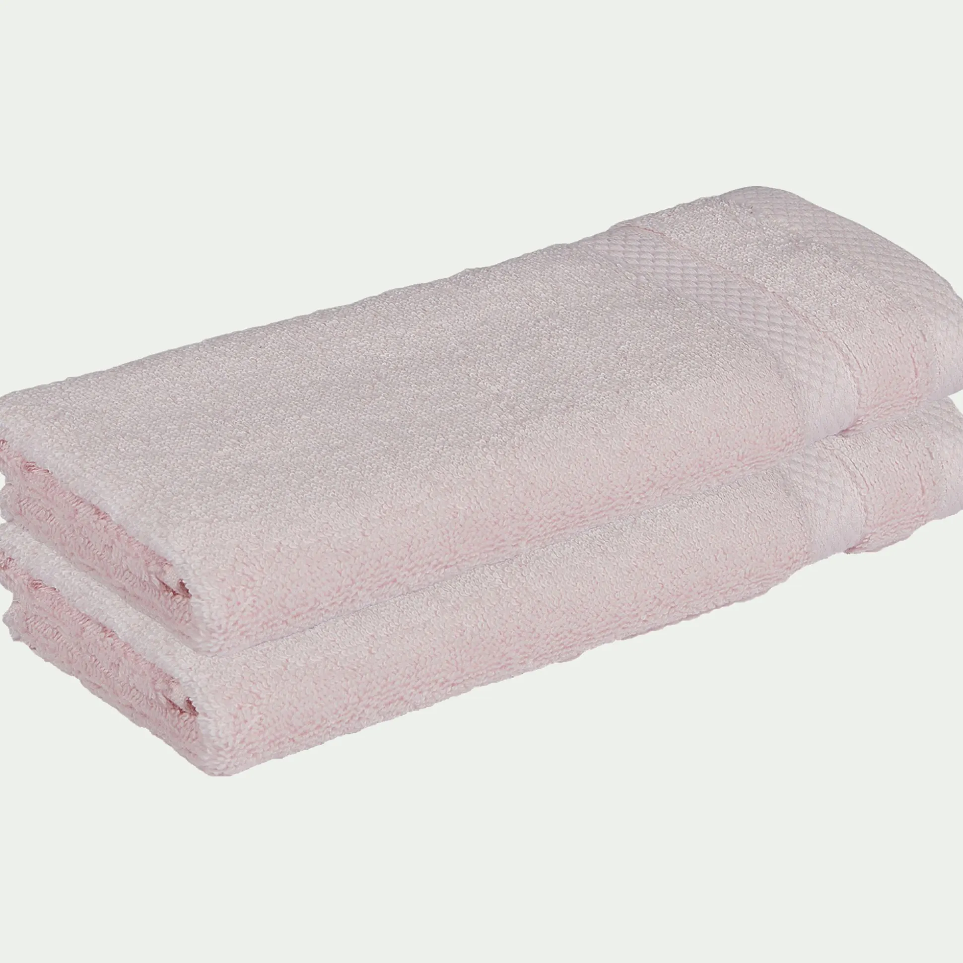 Lot de 2 serviettes invité en coton peigné - rose simo 30x50cm