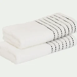 Lot de 2 serviettes invité en coton - blanc ventoux 30x50cm