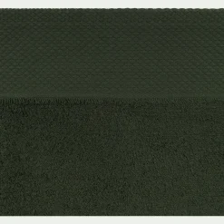 Lot de 2 serviettes invités en coton peigné - vert cèdre 30x50cm