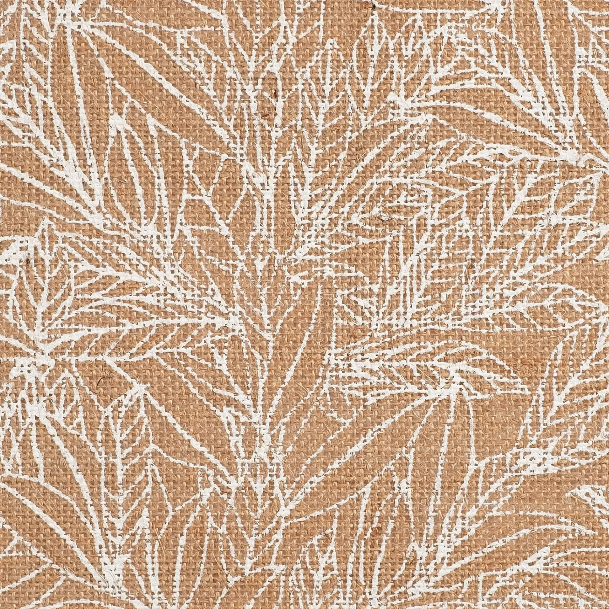 Lot de 4 sets de table motif laurier en jute 30x45cm - naturel