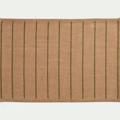 Lot de 4 sets de table à rayures en jute 30x45cm - vert