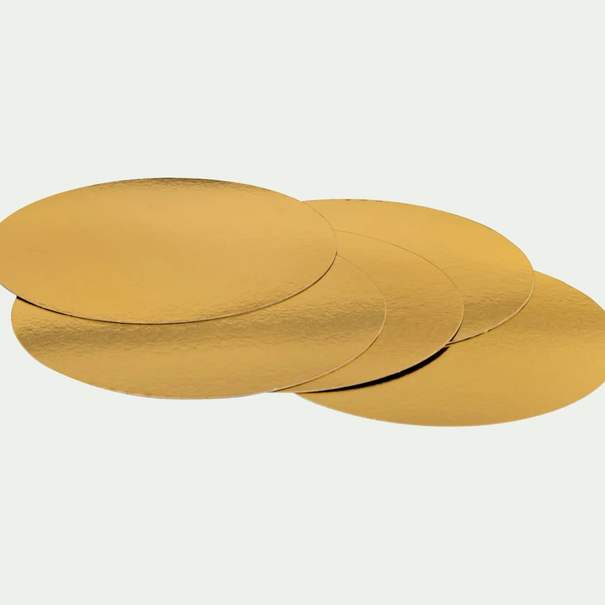 Lot de 5 supports à gâteau ronds en carton D30cm - doré