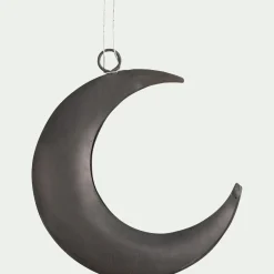 Lot de 2 suspensions de Noël lune et étoile en fer - argenté
