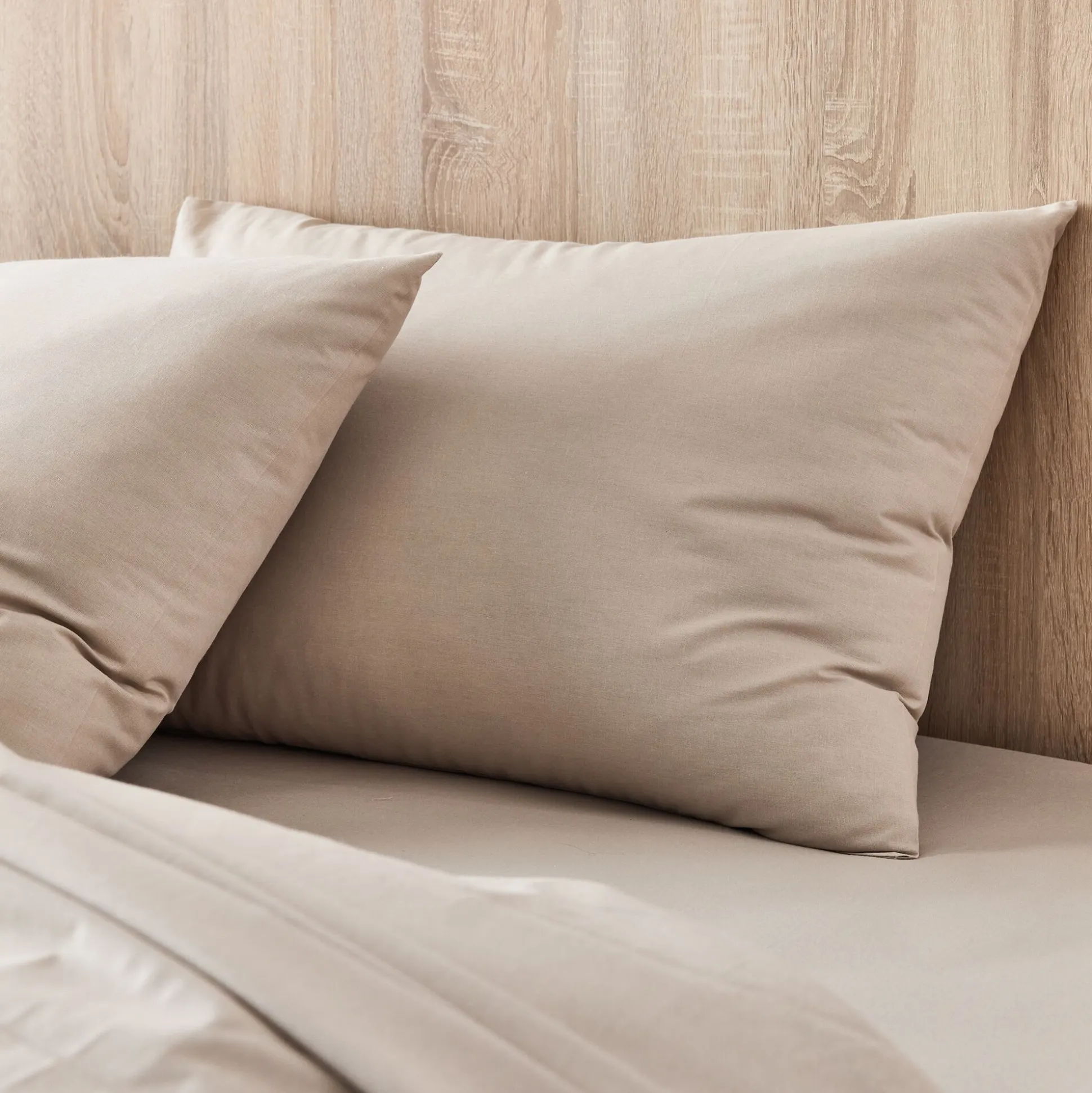 Lot de 2 taies d'oreiller en coton - beige alpilles 50x70cm