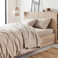 Lot de 2 taies d'oreiller en coton - beige alpilles 50x70cm