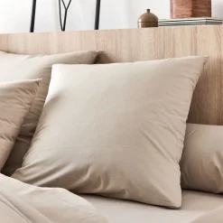 Lot de 2 taies d'oreiller en coton - beige alpilles 65x65cm