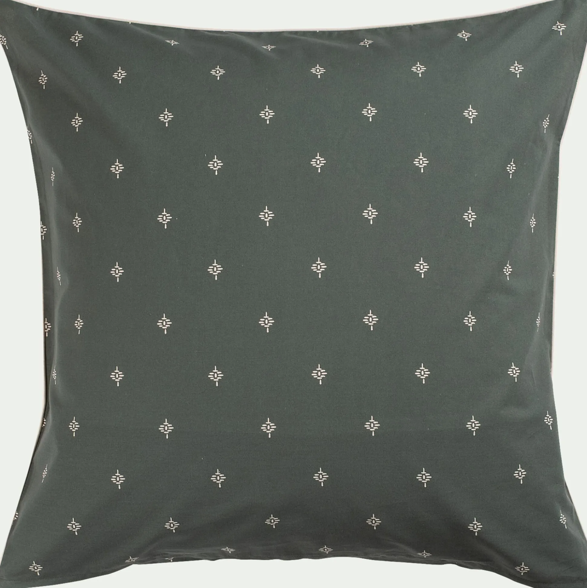 Lot de 2 taies d'oreiller en coton 65x65cm avec motif - vert