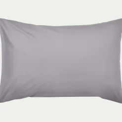 Lot de 2 taies d'oreiller en coton - gris restanque 50x70cm