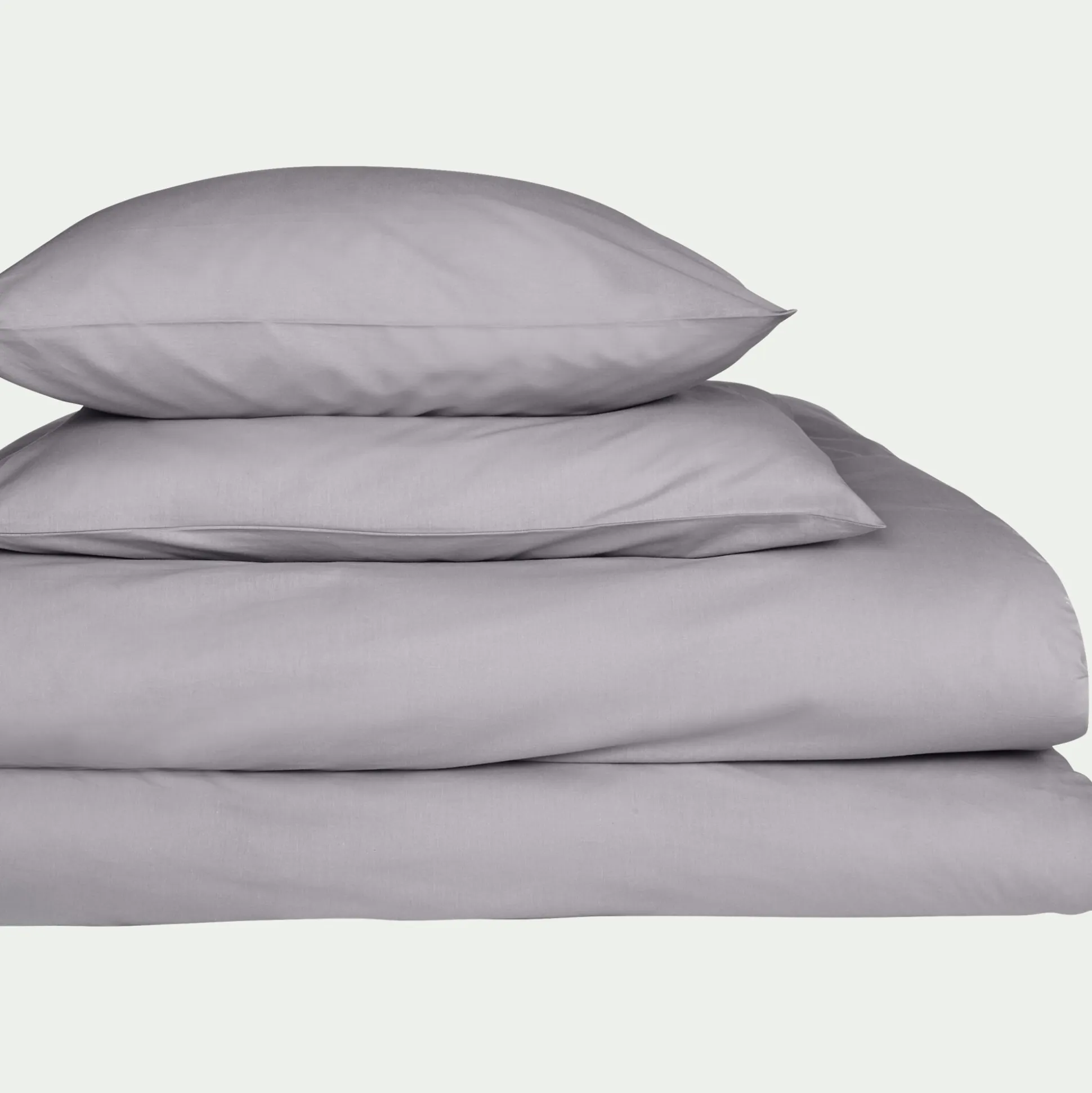 Lot de 2 taies d'oreiller en coton - gris restanque 50x70cm