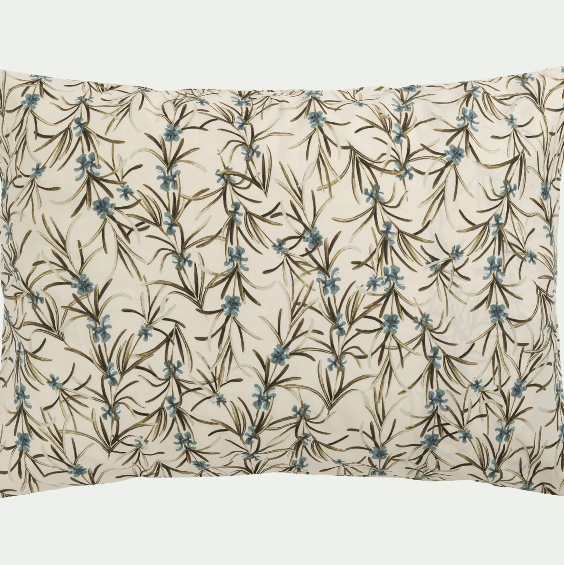 Lot de 2 taies d'oreiller en percale de coton 50x70cm - motifs romarin