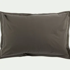 Lot de 2 taies d'oreiller en percale de coton 50x70cm - vert cèdre