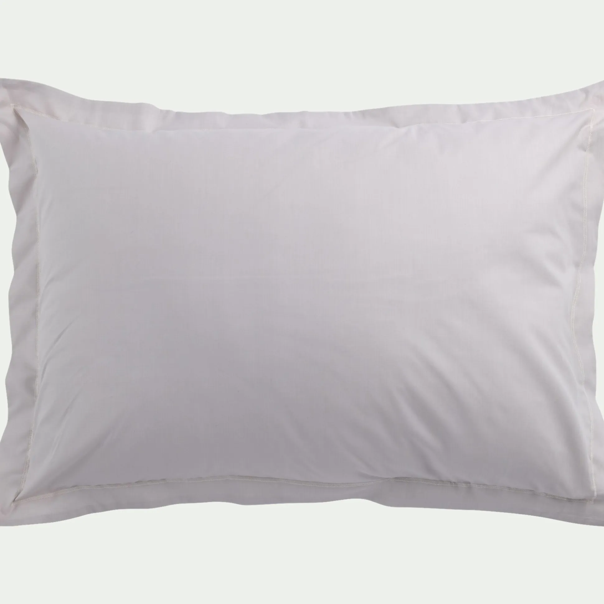 Lot de 2 taies d'oreiller en percale de coton 50x70cm - gris perle