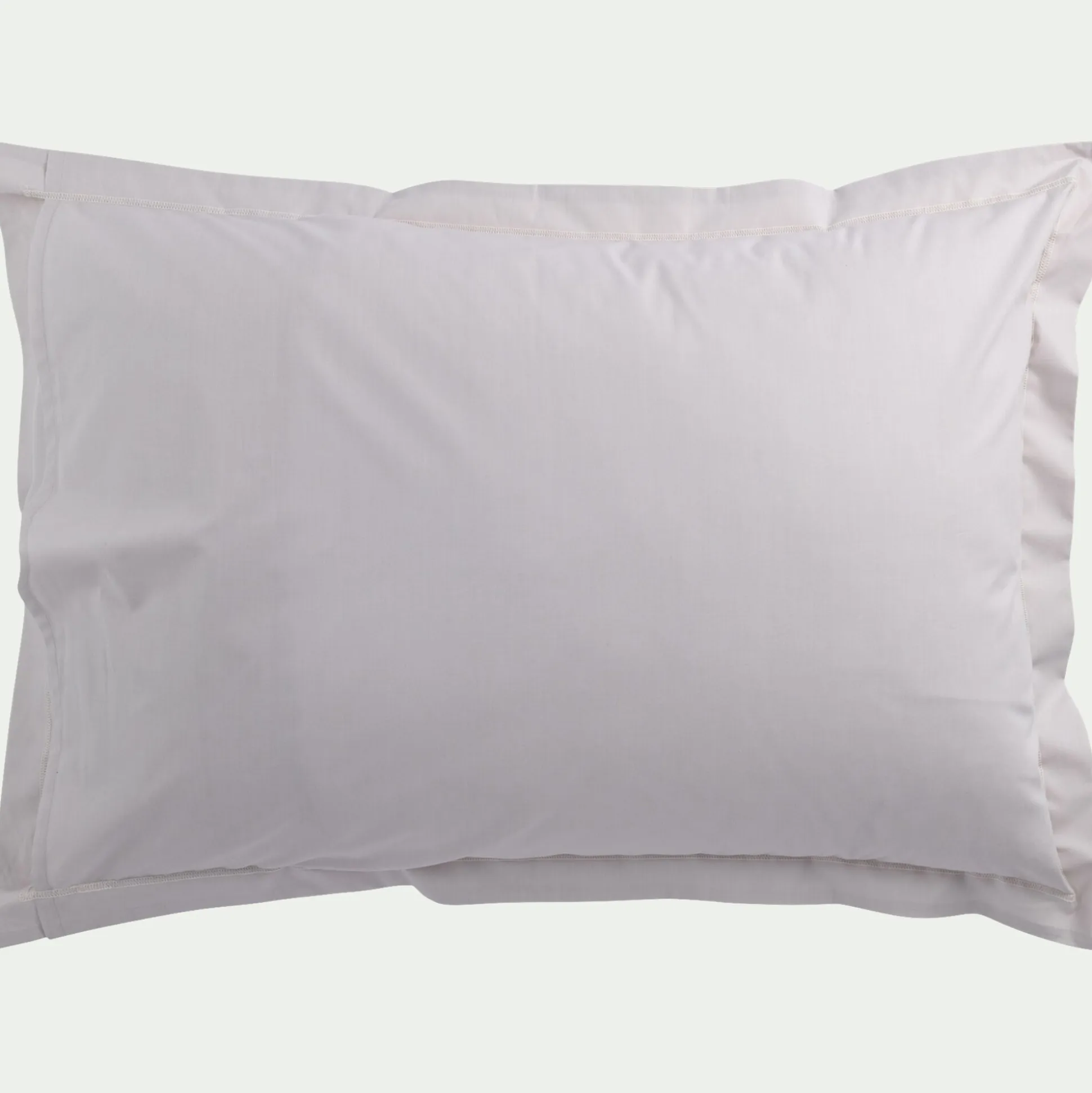Lot de 2 taies d'oreiller en percale de coton 50x70cm - gris perle
