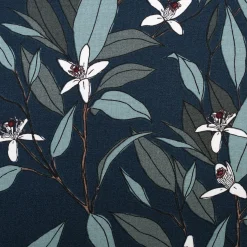 Lot de 2 taies d'oreiller fleurs d'oranger en percale de coton 63x63cm - bleu