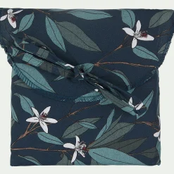 Lot de 2 taies d'oreiller fleurs d'oranger en percale de coton 50x70cm - bleu