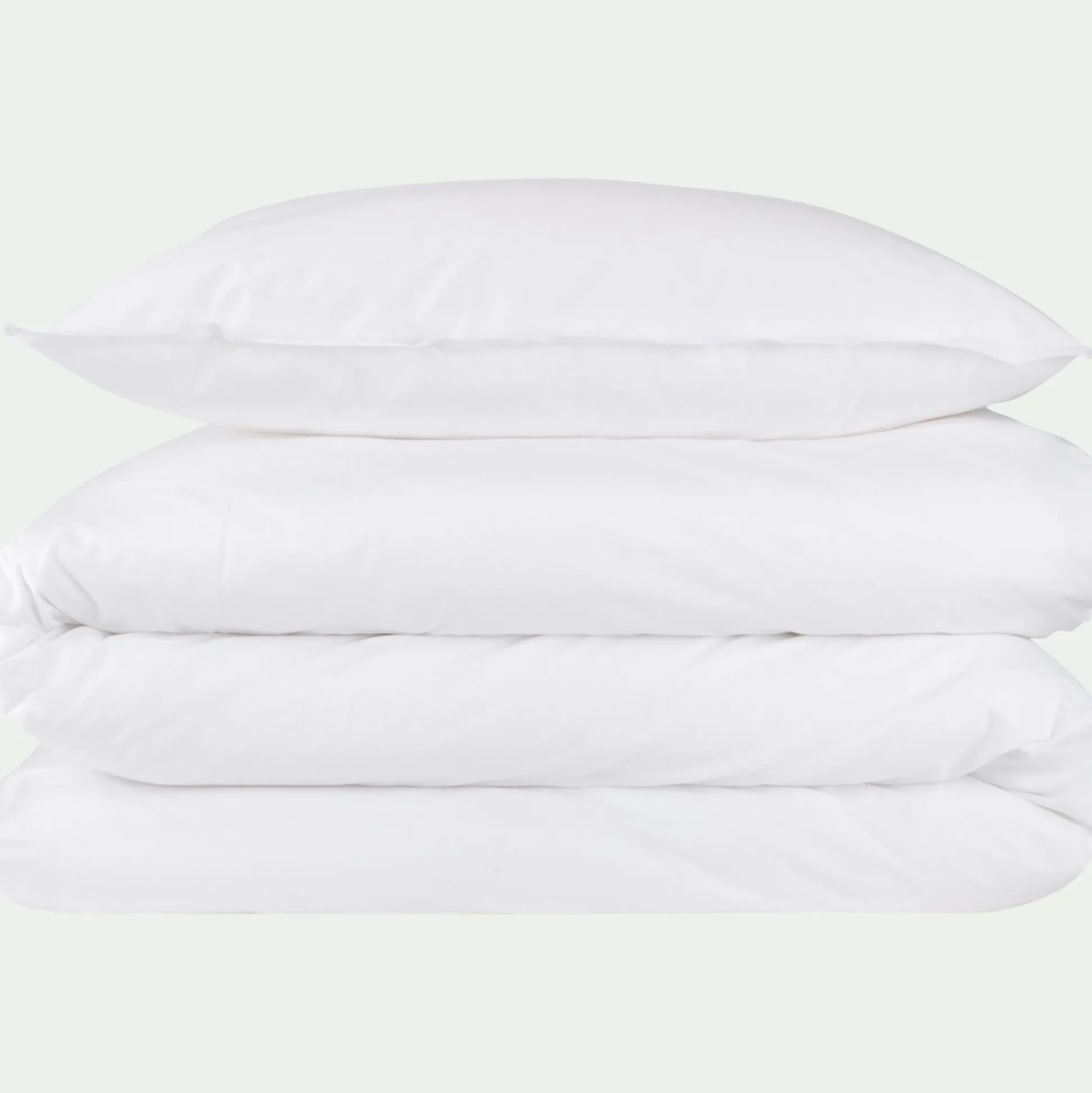 Lot de 2 taies oreiller en coton - blanc 50x70cm