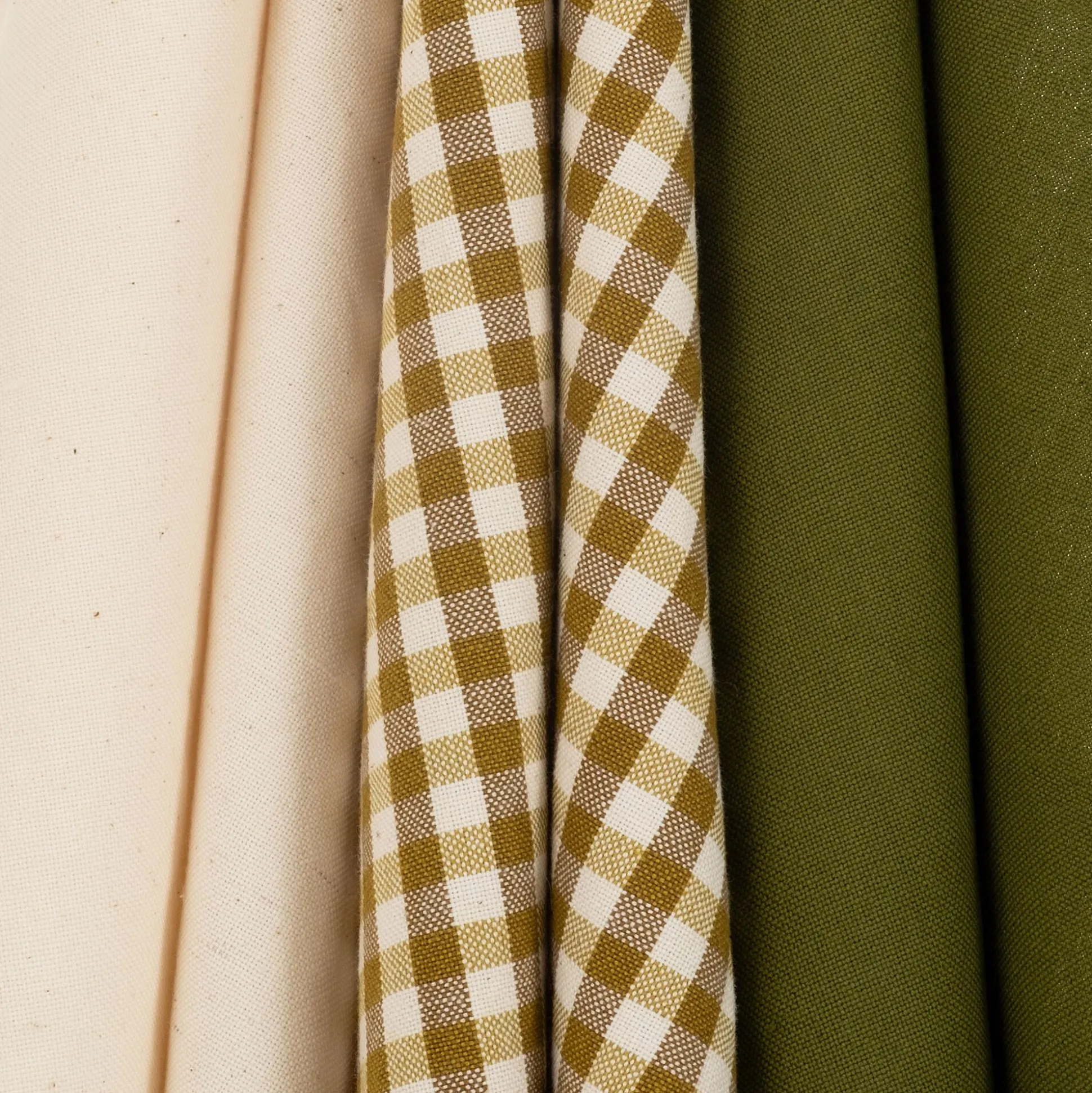 Lot de 3 torchons dépareillés en coton 50x70cm - vert