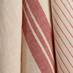 Lot de 3 torchons rayés en coton - beige et terracotta 50x70cm