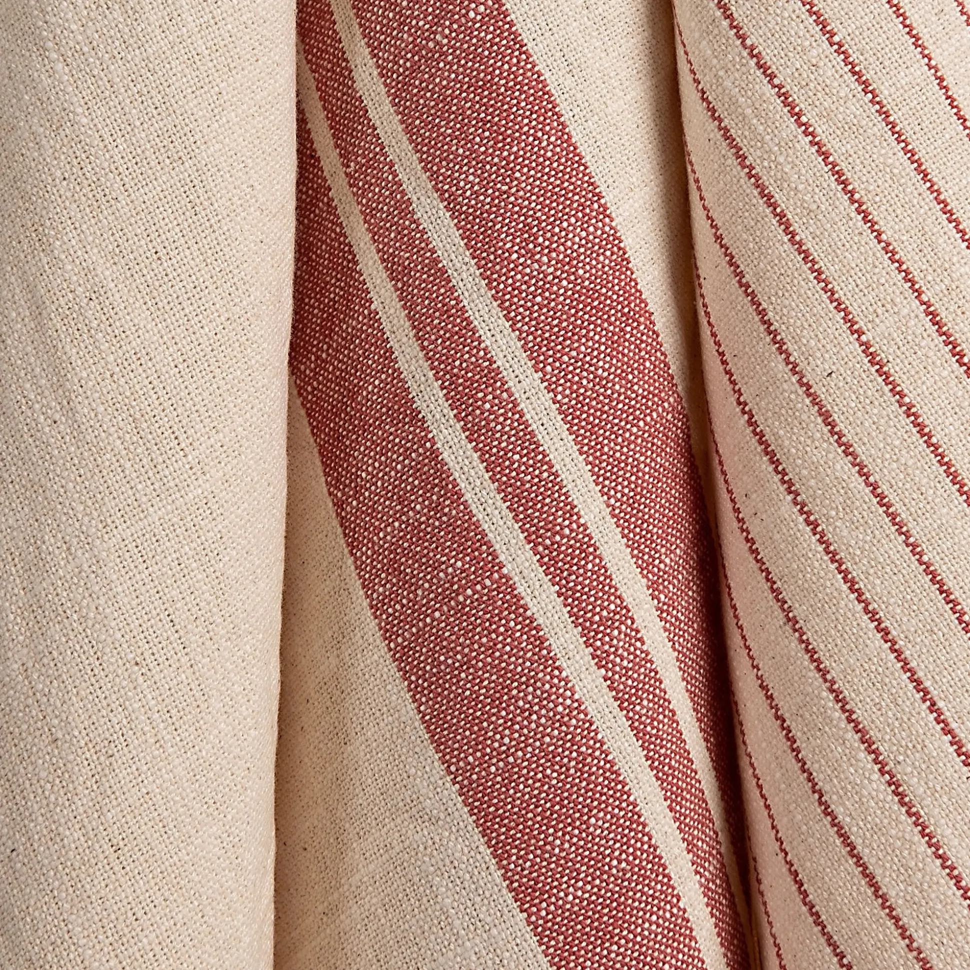 Lot de 3 torchons rayés en coton - beige et terracotta 50x70cm