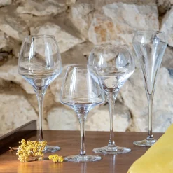 Lot de 6 verres à pied en cristallin 37cl - transparent