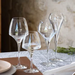 Lot de 6 verres à pied en cristallin 37cl - transparent