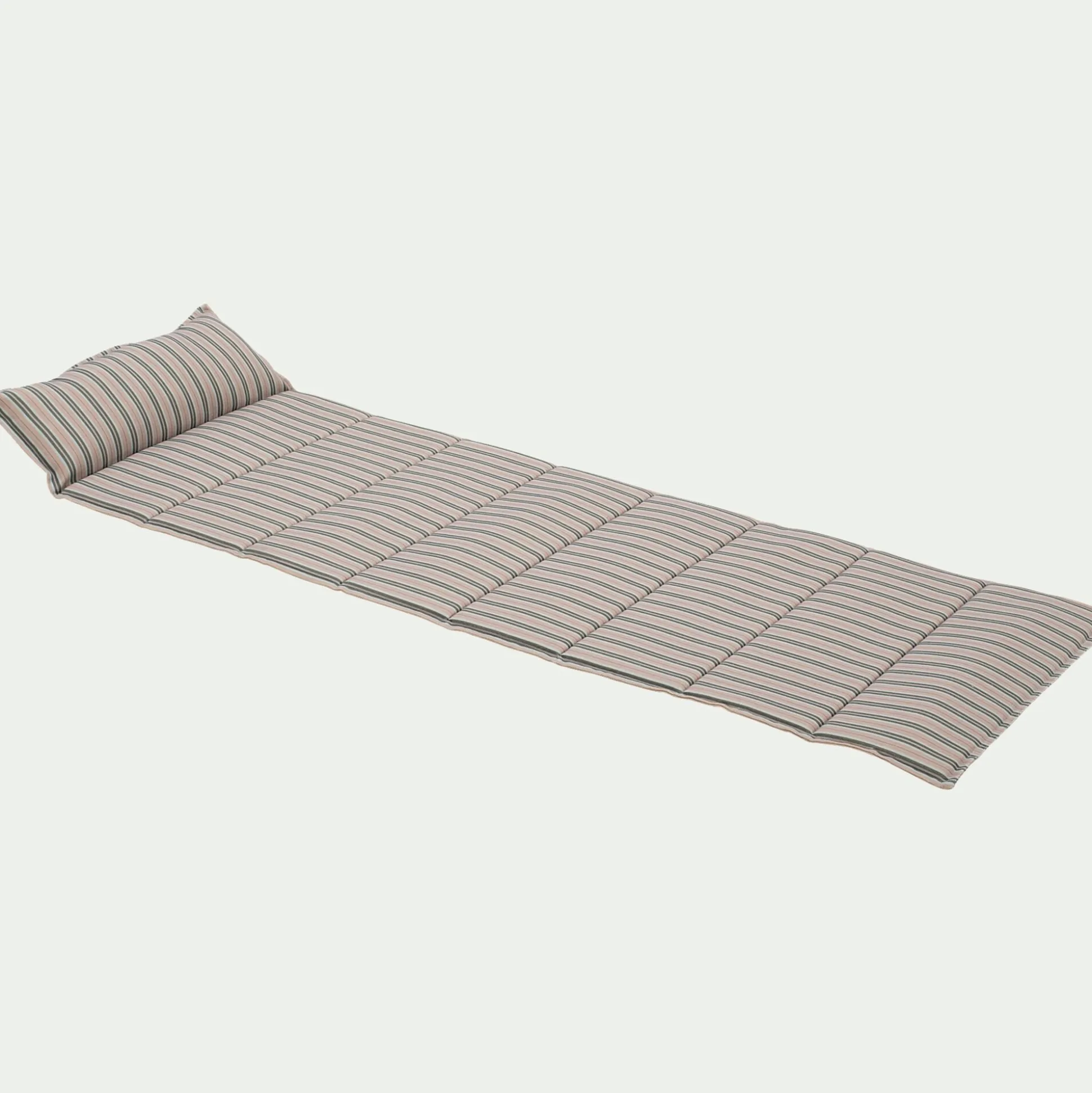 Matelas de plage transportable à rayures - vert