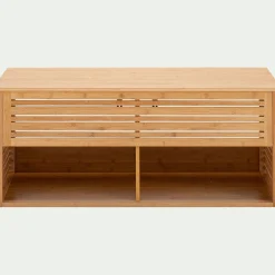 Meuble double sous vasque murale en bambou - L120cm