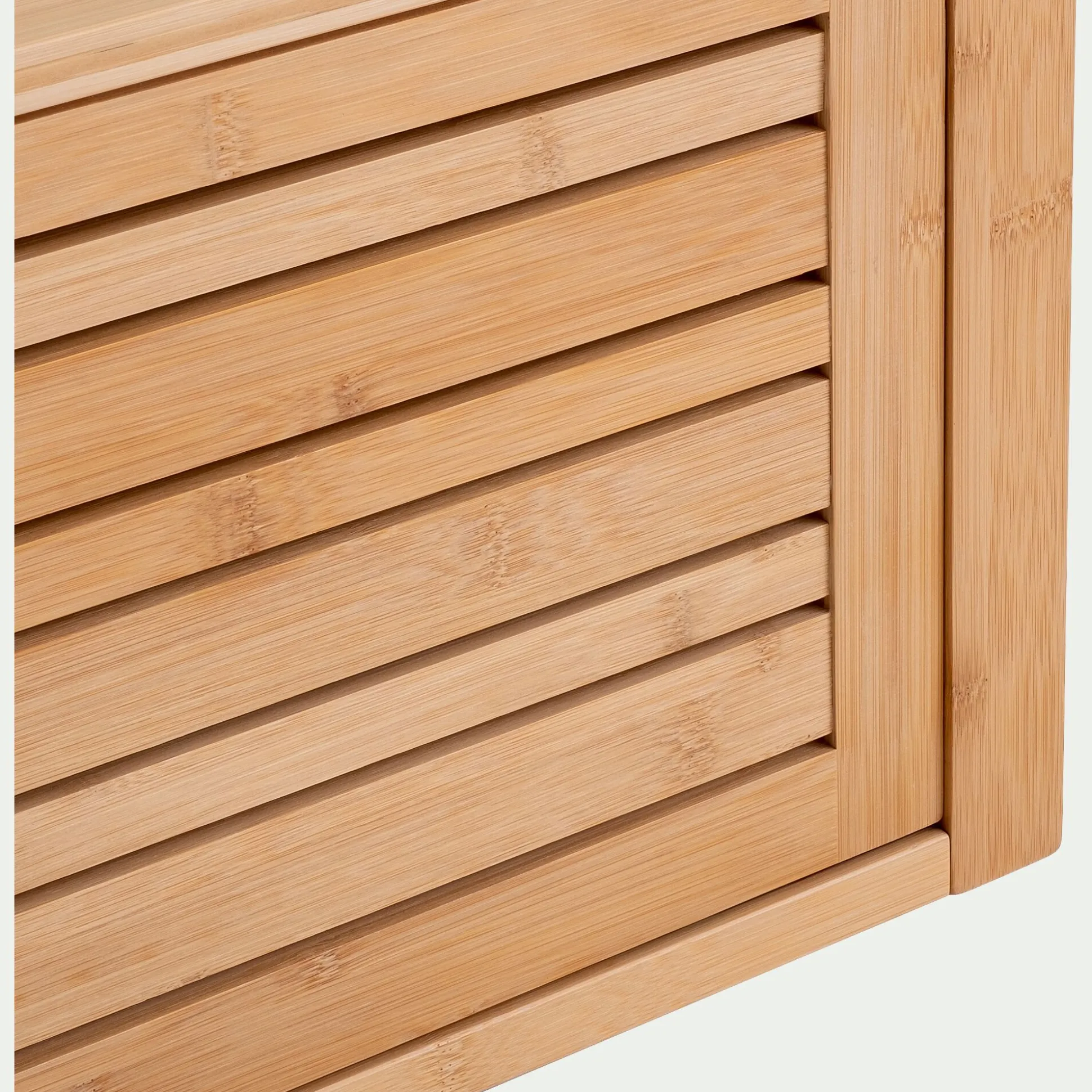 Meuble sous vasque murale en bambou L95xl40xH30cm - bois clair