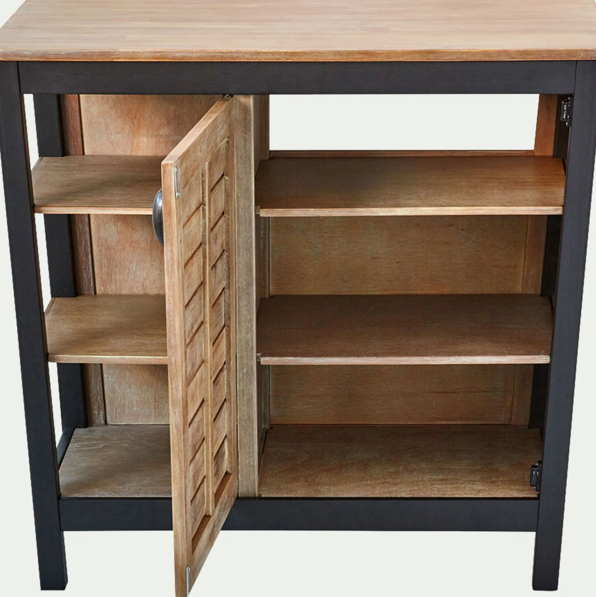 Meuble sous-vasque simple 1 porte en acacia massif - L90cm