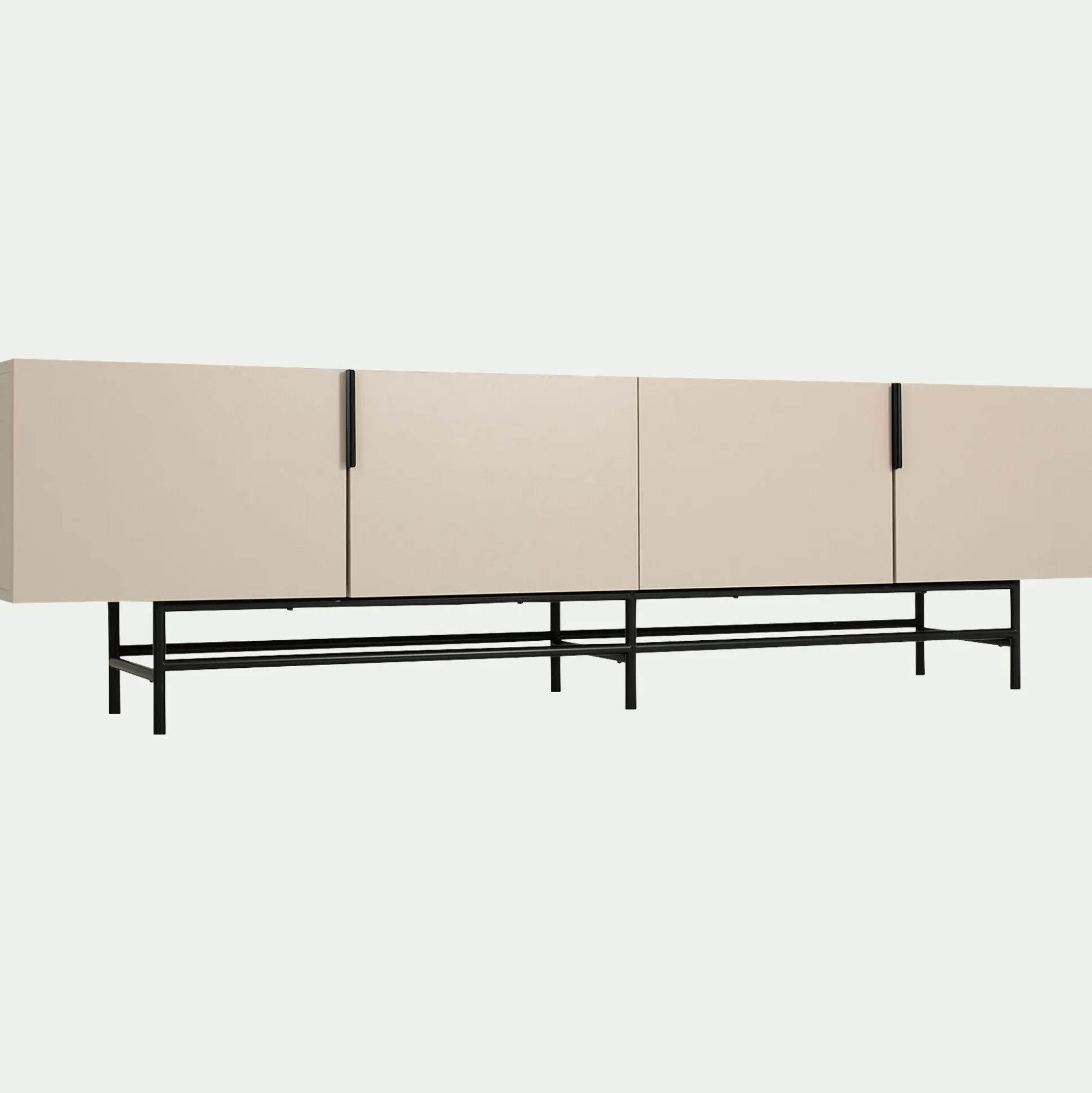 Meuble TV en bois 4 portes - beige