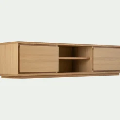 Meuble TV en bois 2 portes - bois clair