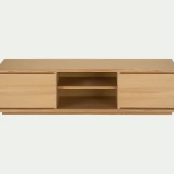 Meuble TV en bois 2 portes - bois clair