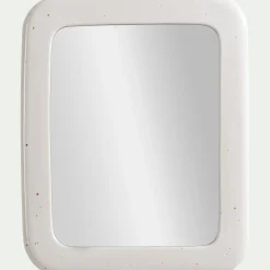 Miroir carré en grès 41,5x51cm - blanc
