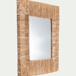 Miroir carré en jonc de mer - naturel 76x76cm