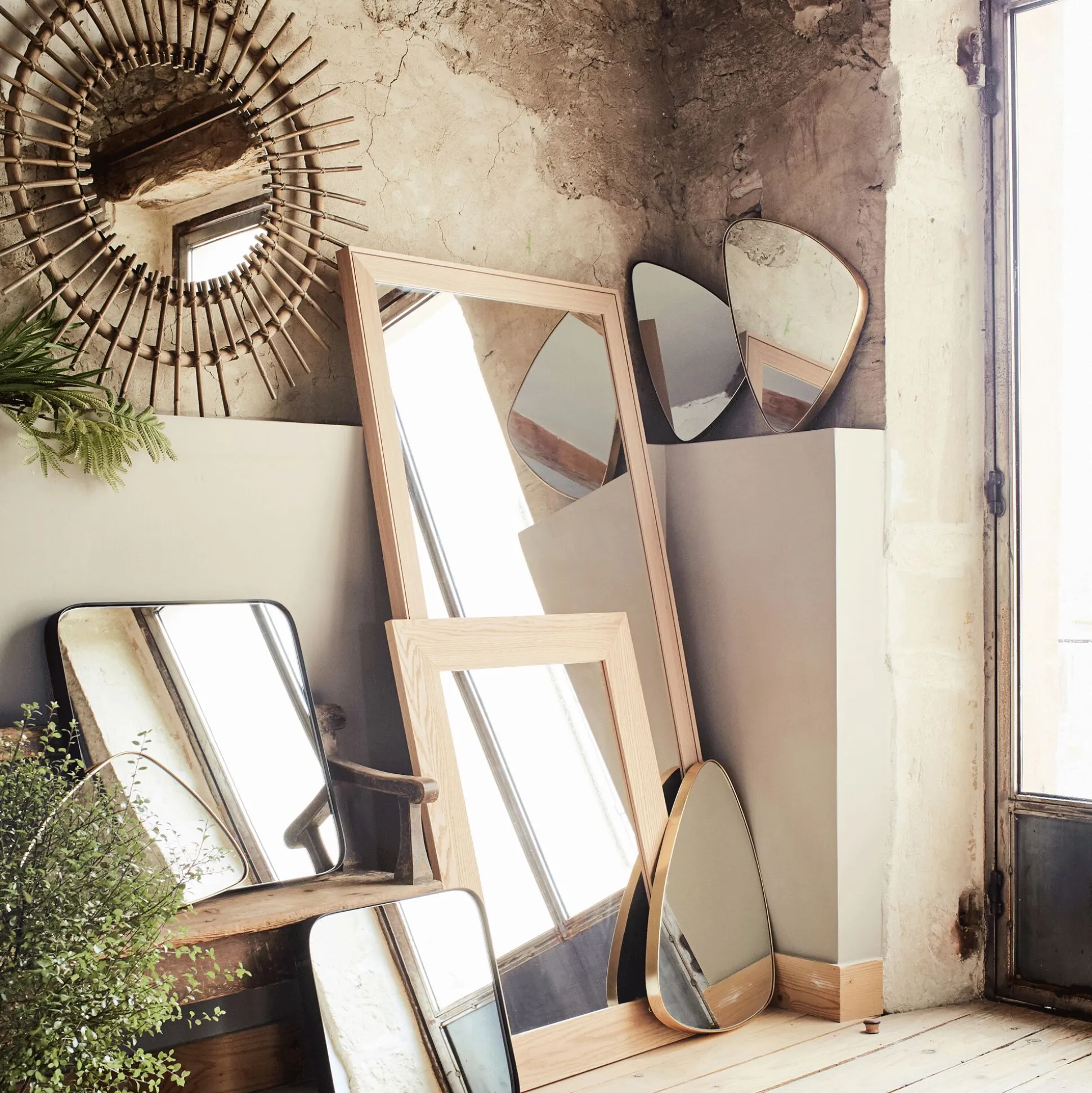 Miroir en chêne 89x69cm - naturel