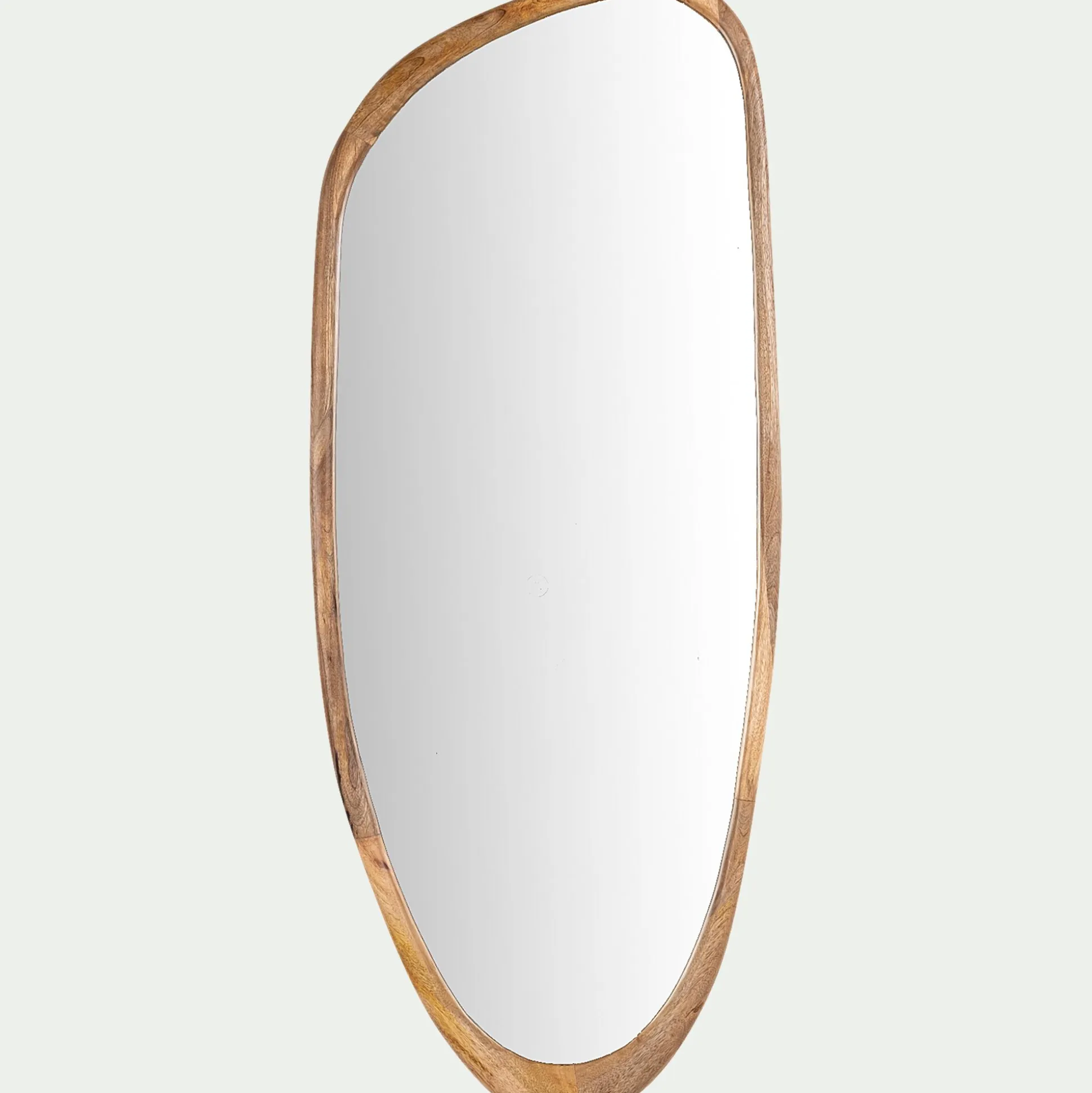 Miroir ovale en bois de manguier H120cm - naturel