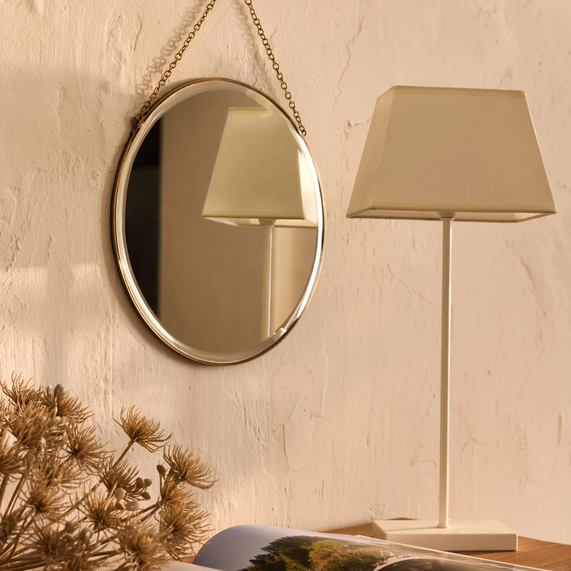 Miroir rond en laiton D30,5cm - doré