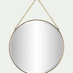 Miroir rond en laiton D30,5cm - doré