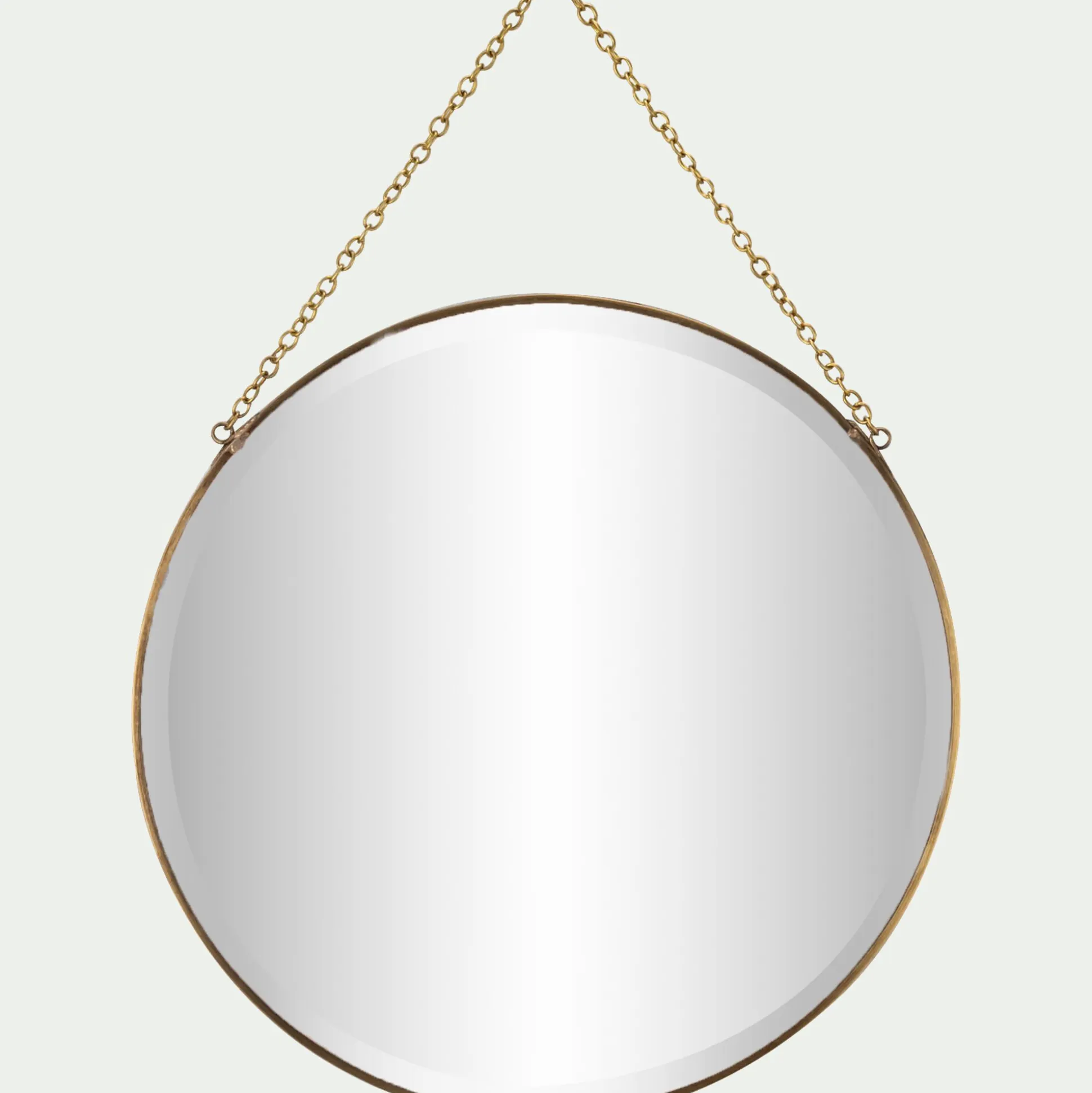 Miroir rond en laiton D30,5cm - doré