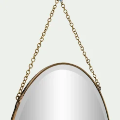 Miroir rond en laiton D30,5cm - doré