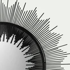 Miroir soleil en acier et verre - gris D81cm
